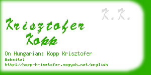 krisztofer kopp business card